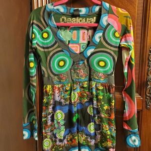Desigual - Size M - Colorful Fun Blouse - Made in Spain